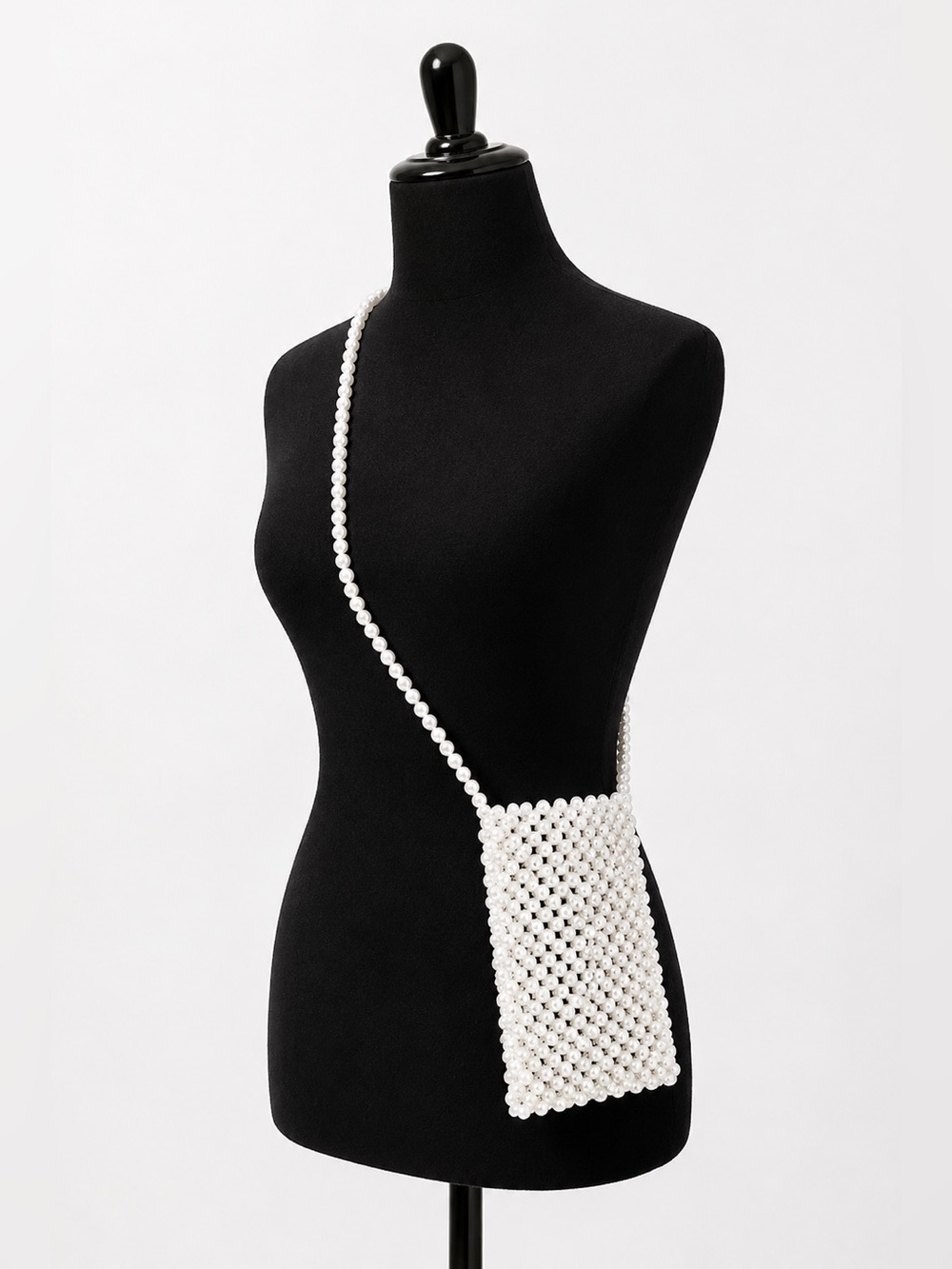 New Faux Pearl Bead Beaded Crossbody‎ Phone Bag